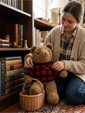 Woolrich Vintage 1988 Brown 20" Bear Plush Chrisha Playful Plush with Sweater